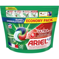 Outlet Ariel Pods+ Vloeibaar Wasmiddelcapsules + Ultra Vlekverwijderaar - 3 X 40 Wasbeurten - 120 Wasbeurten