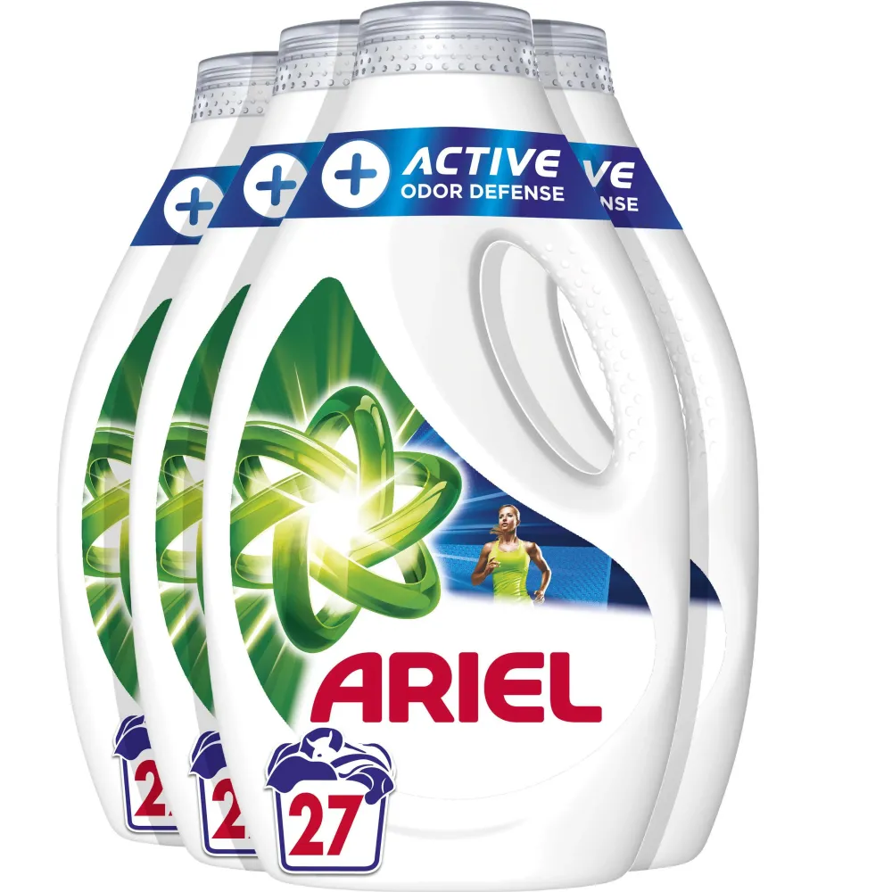 Hot Ariel Vloeibaar Wasmiddel + Actieve Geurbestrijding - 4 X 27 Wasbeurten - 108 Wasbeurten