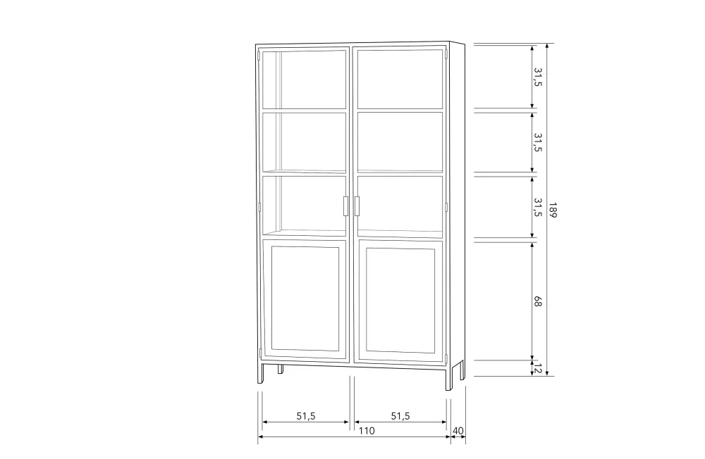 Basiclabel Vitrinekast Nora
