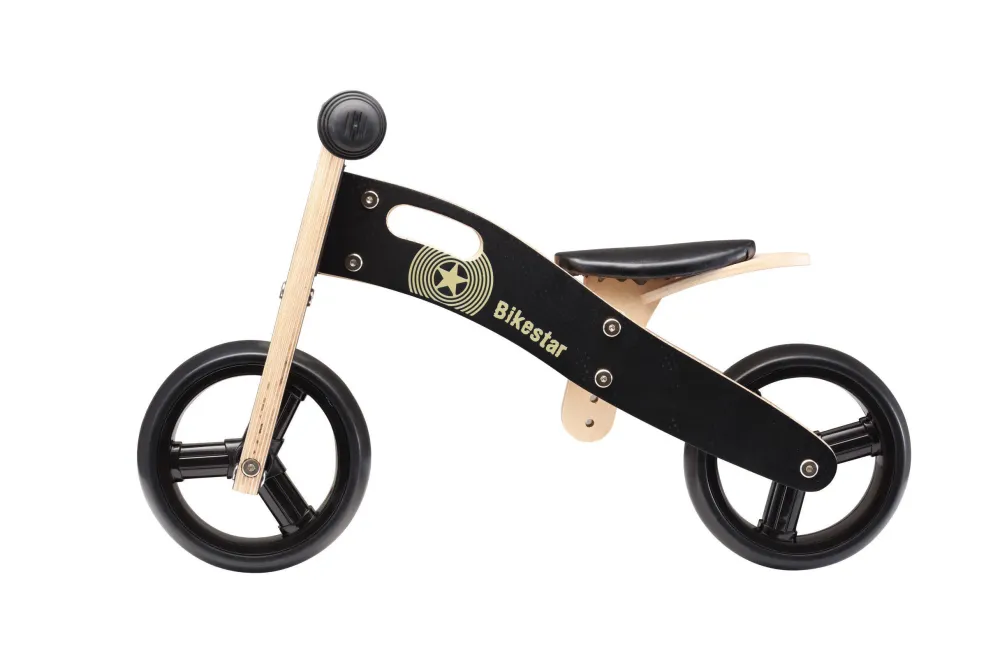 BikeStar Mini Loopfiets 2 In 1, Hout, Zwart