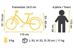 BikeStar Mountainbike Alu Kinderfiets 16 Inch Zwart /Groen