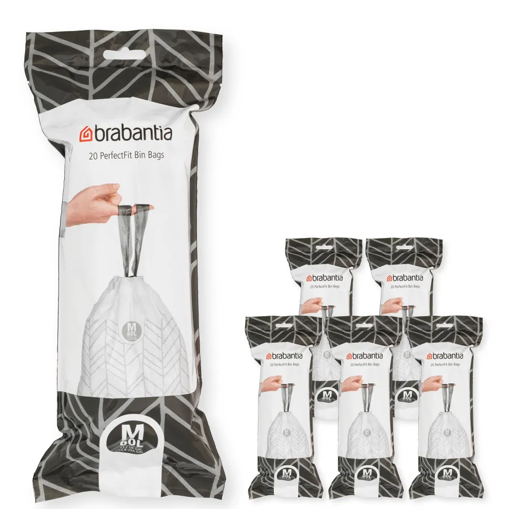 New Brabantia Afvalzak Perfectfit (60L) (Set Van 6)
