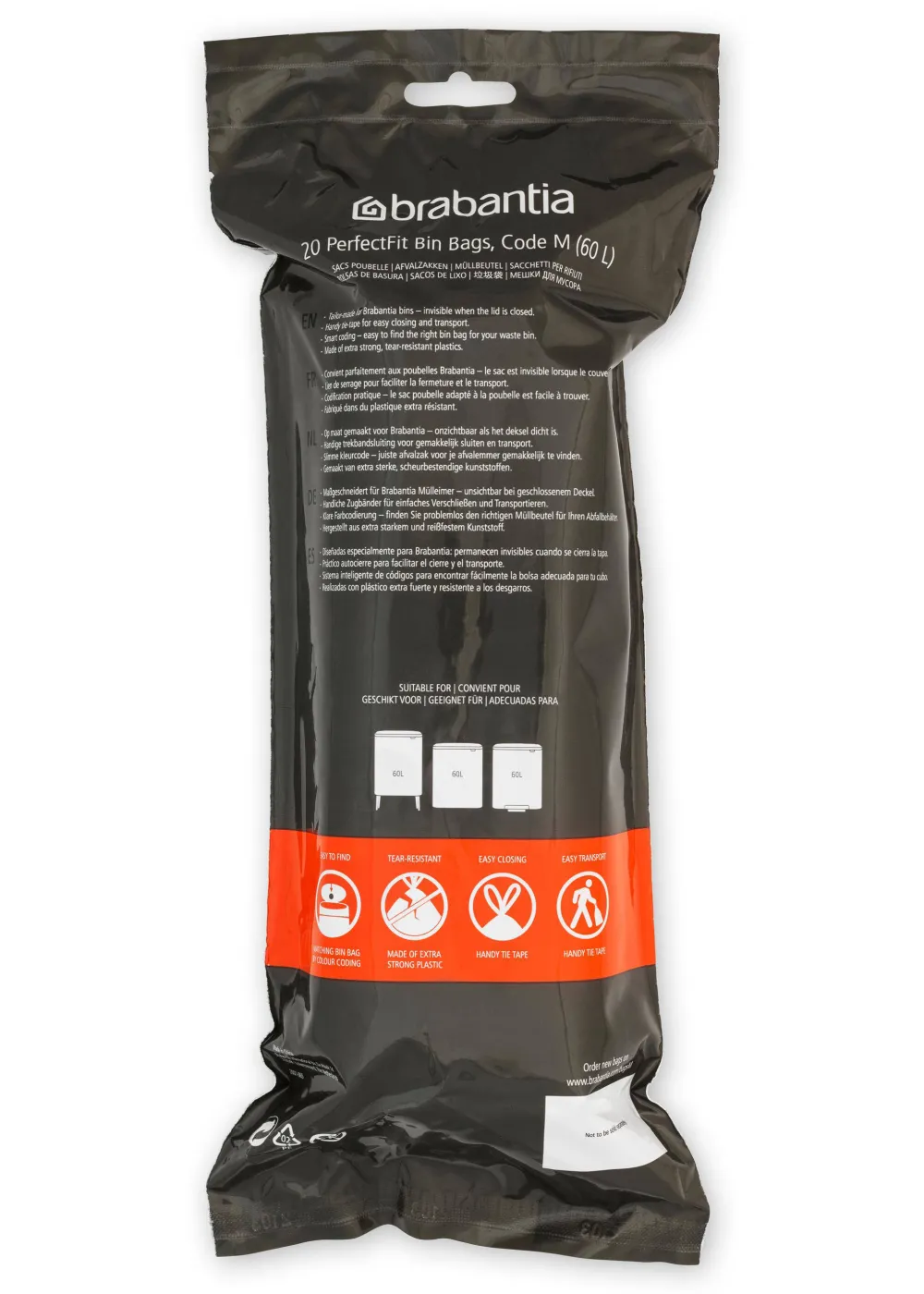 New Brabantia Afvalzak Perfectfit (60L) (Set Van 6)