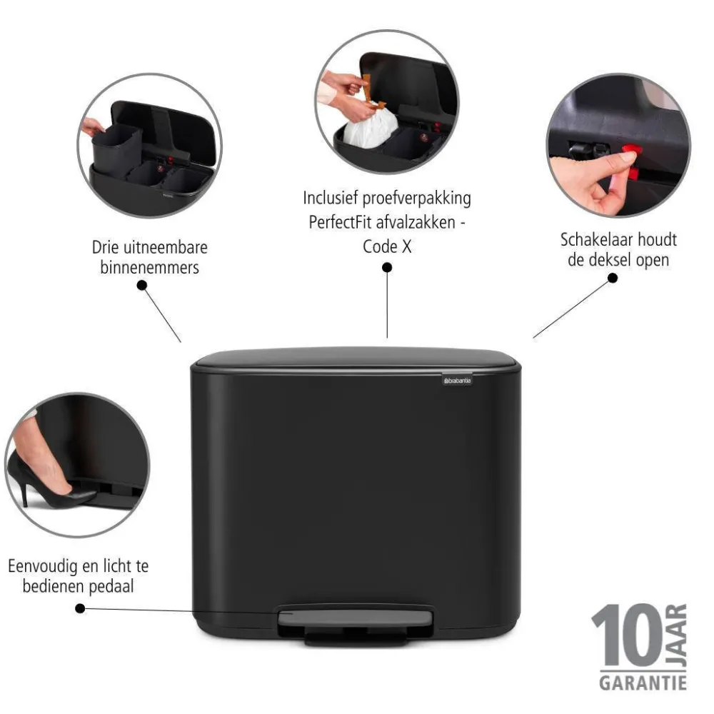 Brabantia Bo Pedaalemmer (3X11L)
