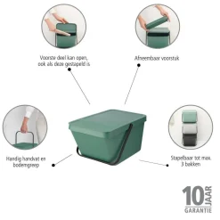 Hot Brabantia Sort & Go Stapelbaar Stapelbare Afvalemmer (20L)