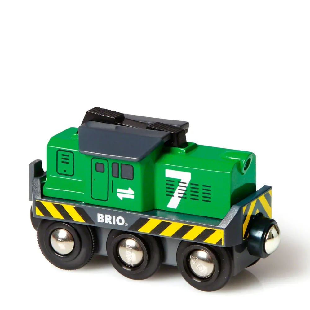 Brio Houten Locomotief Voor Goederentrein Op Batterijen - 33214