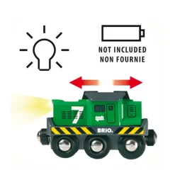 Brio Houten Locomotief Voor Goederentrein Op Batterijen - 33214