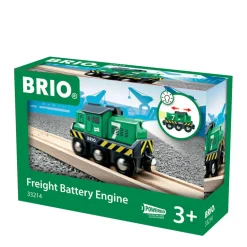 Brio Houten Locomotief Voor Goederentrein Op Batterijen - 33214