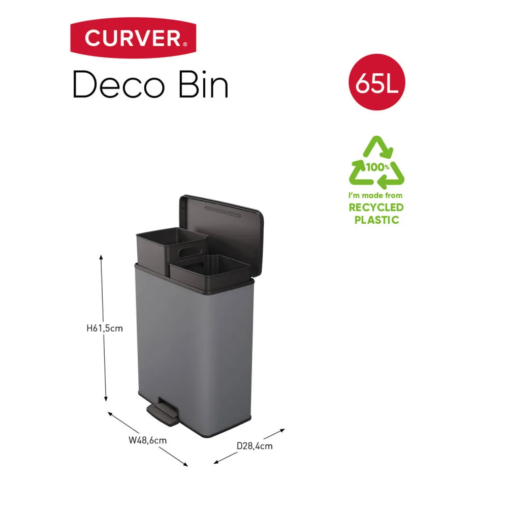 Outlet Curver Deco Duo Bin Afvalbak