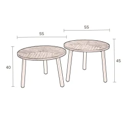 Sale Dutchbone Bijzettafel Mundu (Set Van 2)