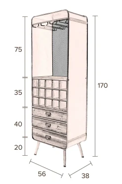 Outlet Dutchbone Wijnkast Vino
