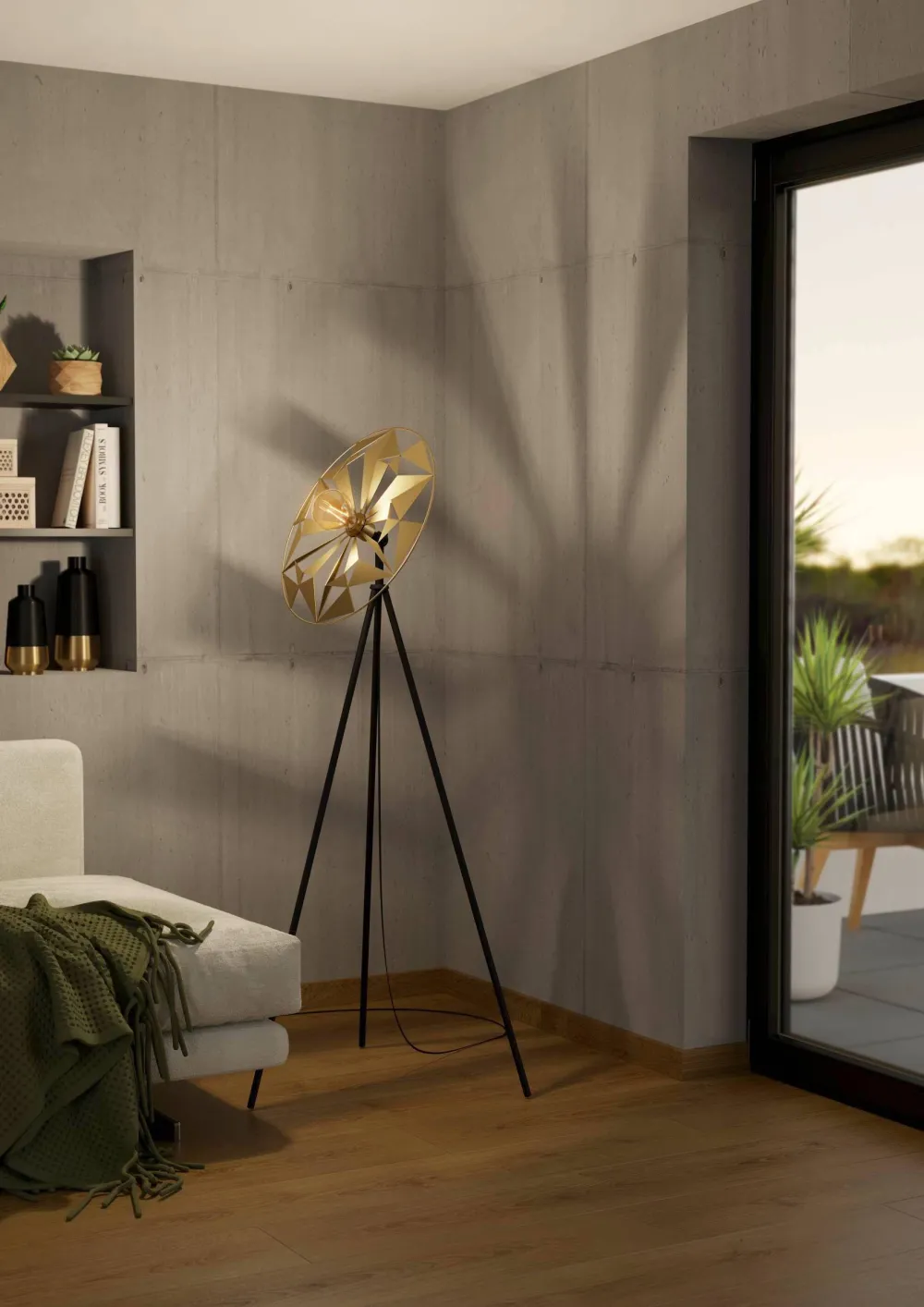 EGLO Vloerlamp Castanuelo Goud