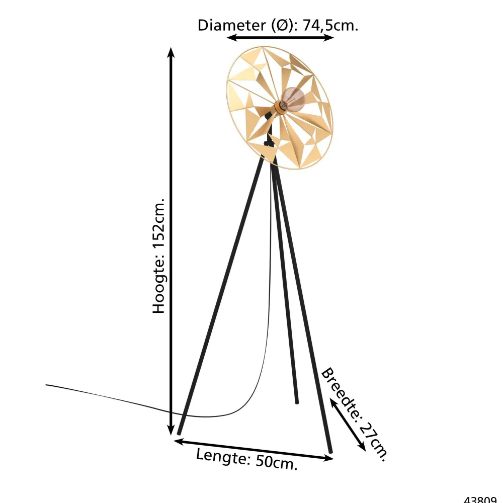 EGLO Vloerlamp Castanuelo Goud
