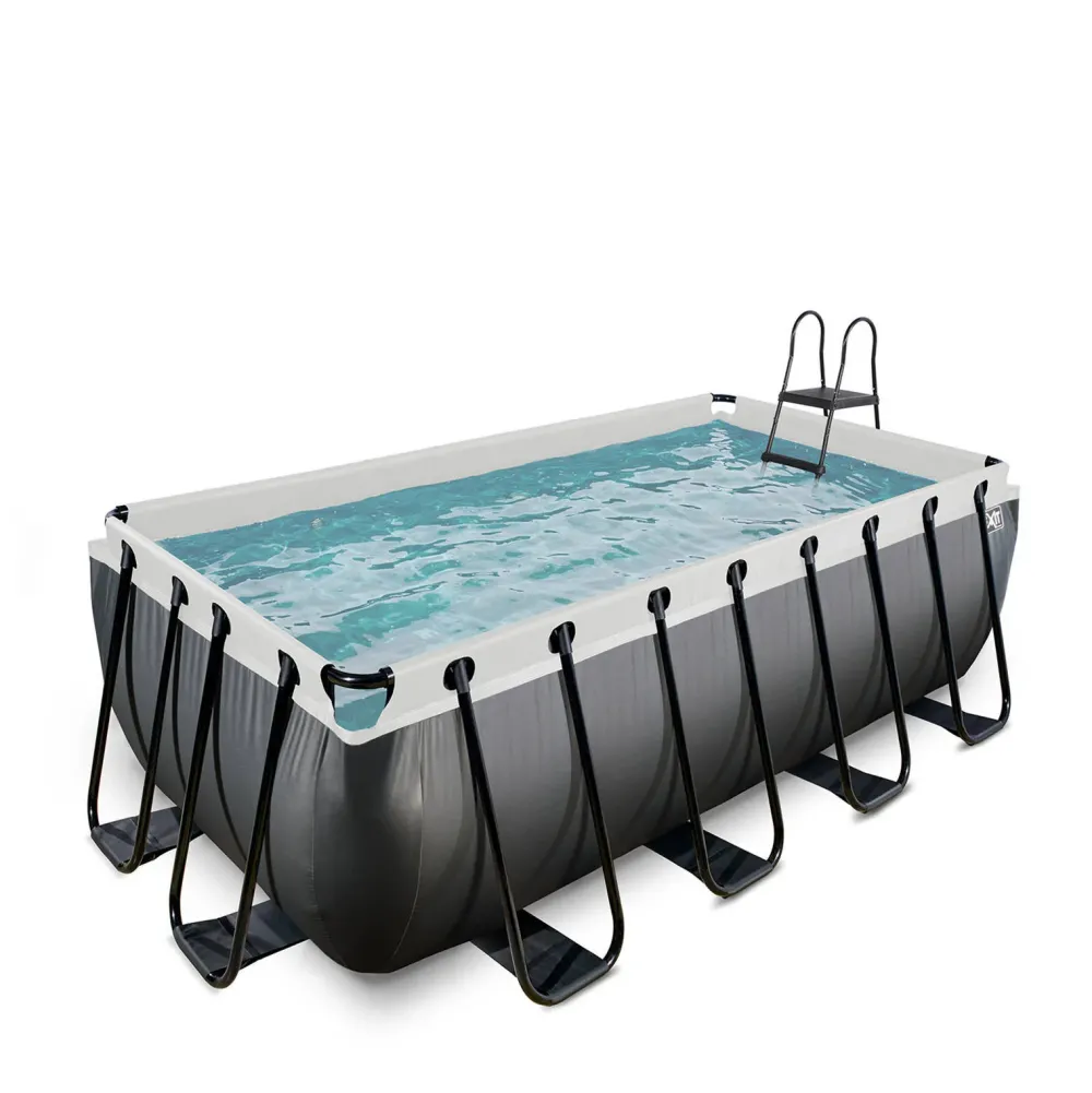 EXIT Black Leather Zwembad 400X200X122Cm Met Filterpomp