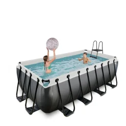 EXIT Black Leather Zwembad 400X200X122Cm Met Filterpomp