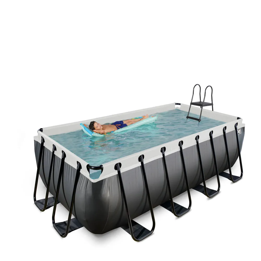 EXIT Black Leather Zwembad 400X200X122Cm Met Filterpomp