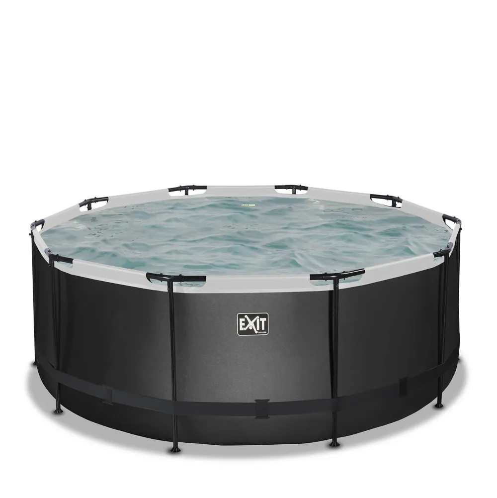 EXIT Black Leather Zwembad O360X122Cm Met Filterpomp
