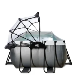 EXIT Black Leather Zwembad 540X250X122Cm Met Overkapping En Zandfilterpomp