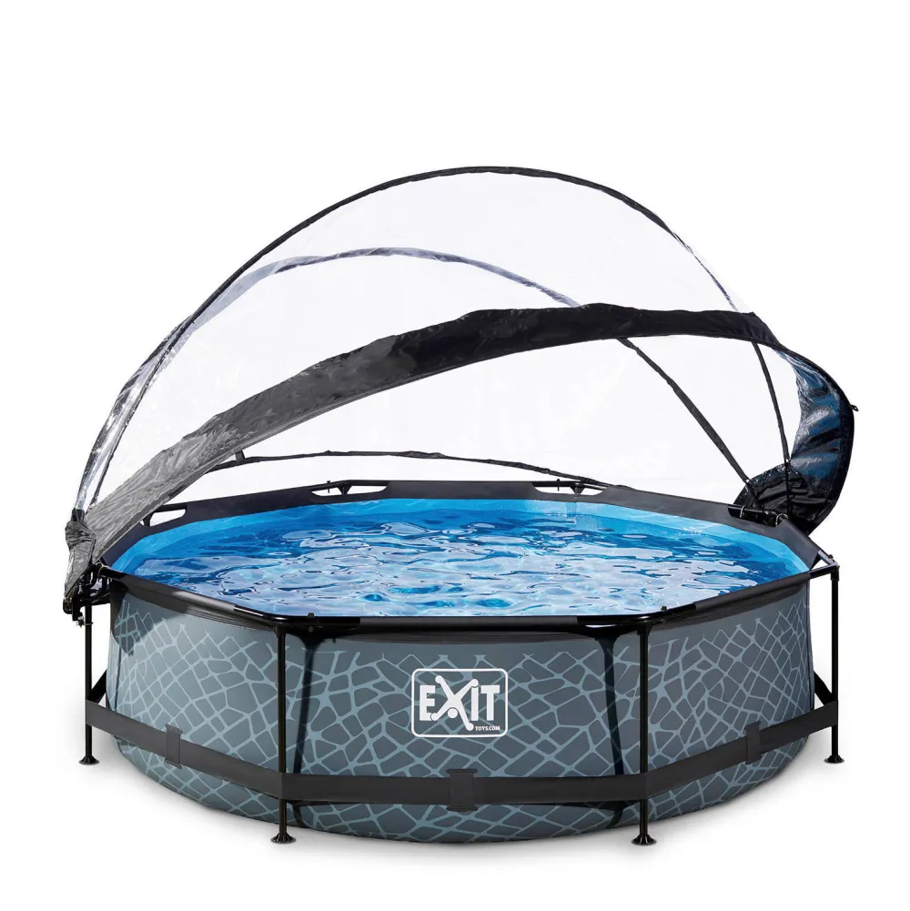 EXIT Frame Pool O300X76Cm Grijs Met Overkapping