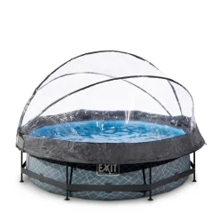 EXIT Frame Pool O300X76Cm Grijs Met Overkapping