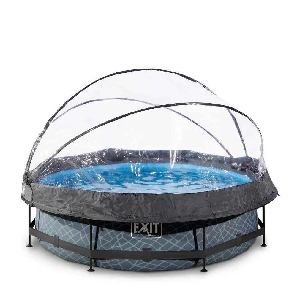 EXIT Frame Pool O300X76Cm Grijs Met Overkapping