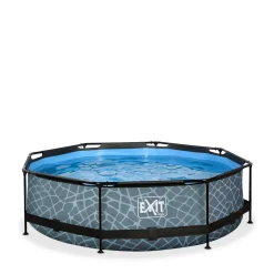 EXIT Frame Pool O300X76Cm (12V Cartridge Filter) – Grijs