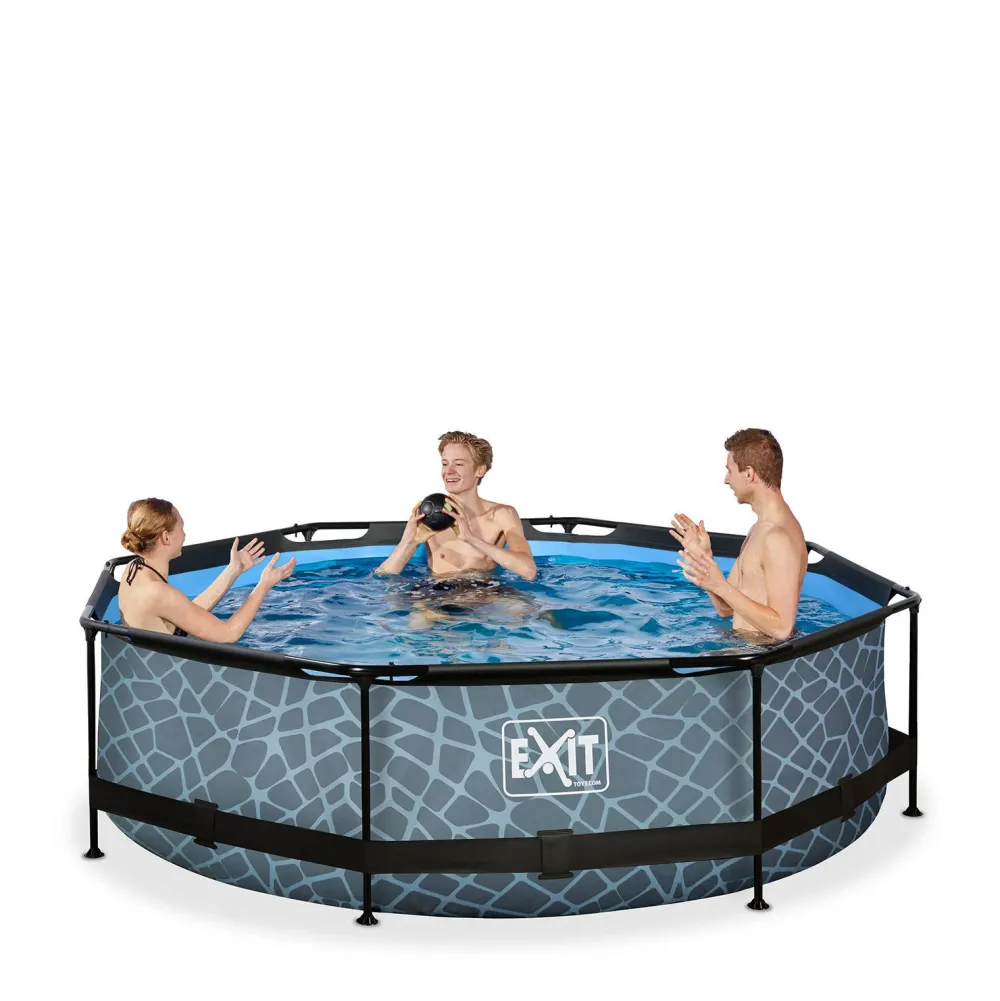 EXIT Frame Pool O300X76Cm (12V Cartridge Filter) – Grijs