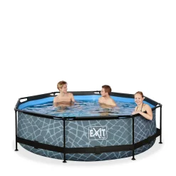EXIT Frame Pool O300X76Cm (12V Cartridge Filter) – Grijs