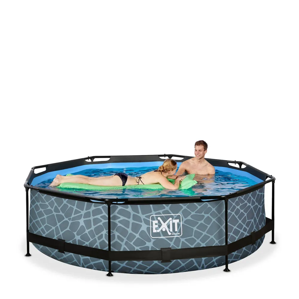 EXIT Frame Pool O300X76Cm (12V Cartridge Filter) – Grijs