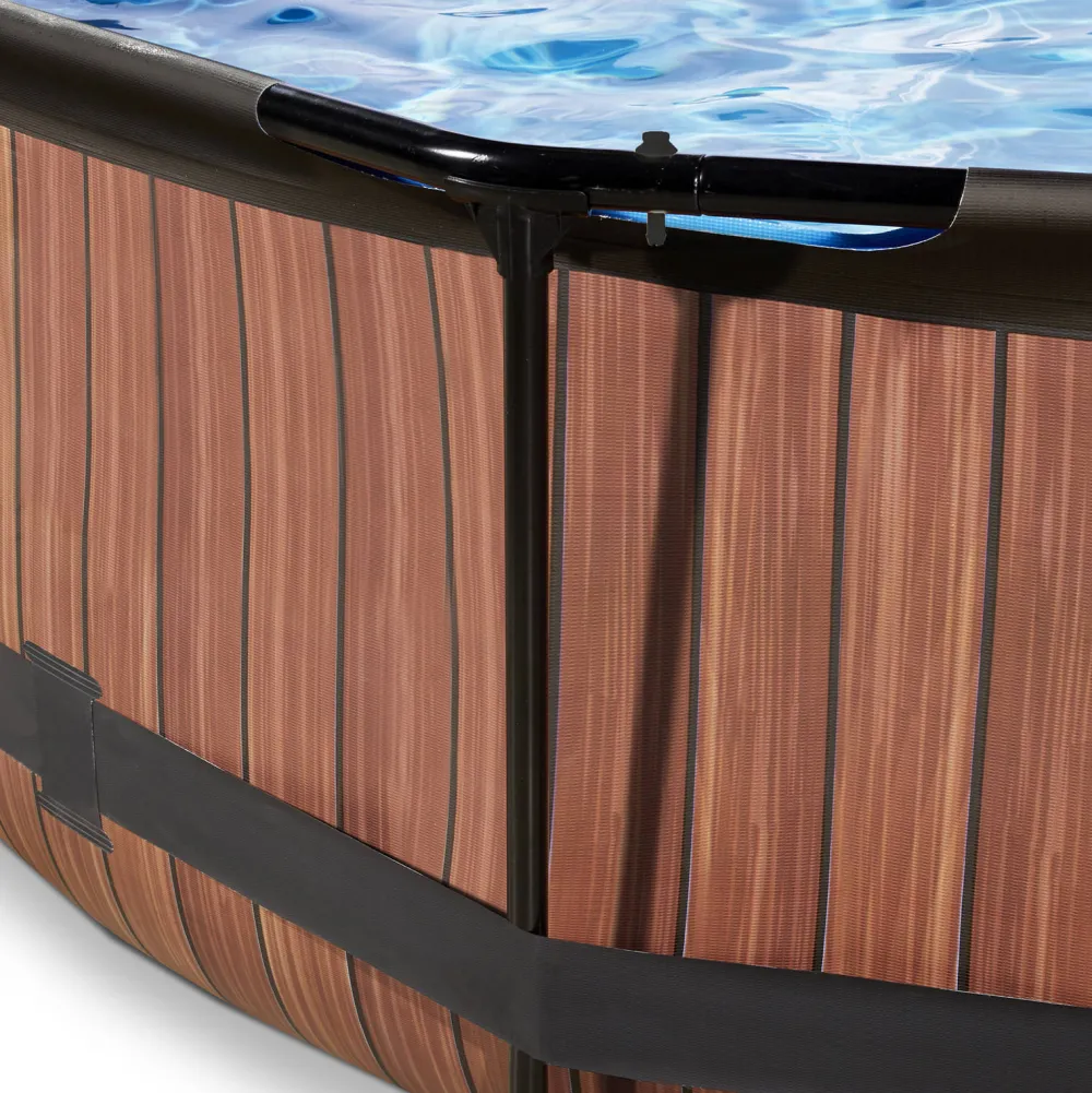 EXIT Frame Pool O300X76Cm (12V Cartridge Filter) – Houtbruin