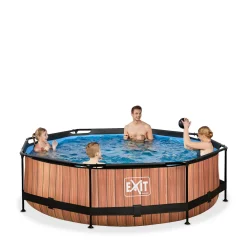 EXIT Frame Pool O300X76Cm (12V Cartridge Filter) – Houtbruin