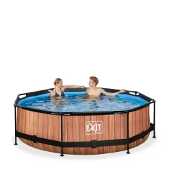 EXIT Frame Pool O300X76Cm (12V Cartridge Filter) – Houtbruin