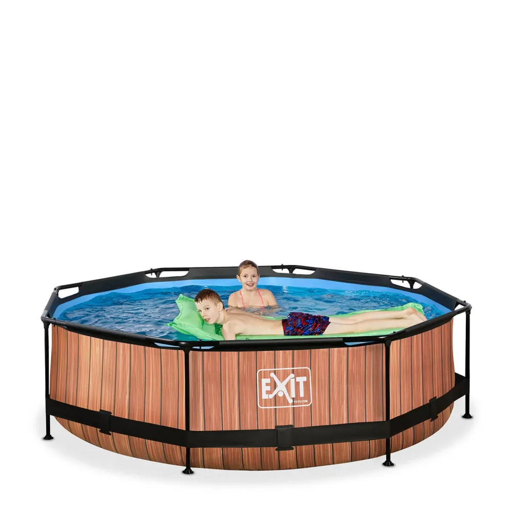 EXIT Frame Pool O300X76Cm (12V Cartridge Filter) – Houtbruin