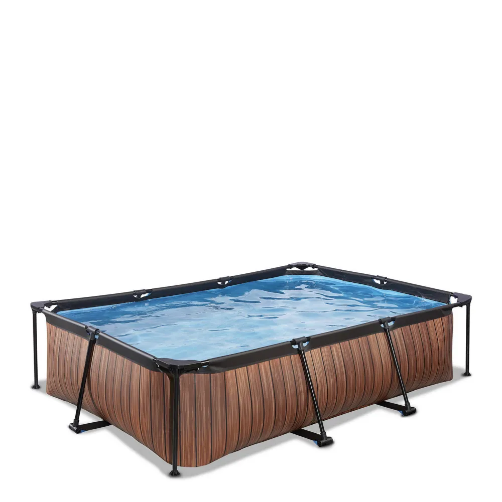 EXIT Frame Pool 300X200X65Cm (12V Cartridge Filter) - Houtbruin