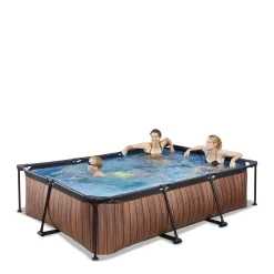 EXIT Frame Pool 300X200X65Cm (12V Cartridge Filter) - Houtbruin