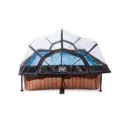 EXIT Wood Zwembad 300X200X65Cm Met Overkapping En Filterpomp Bruin