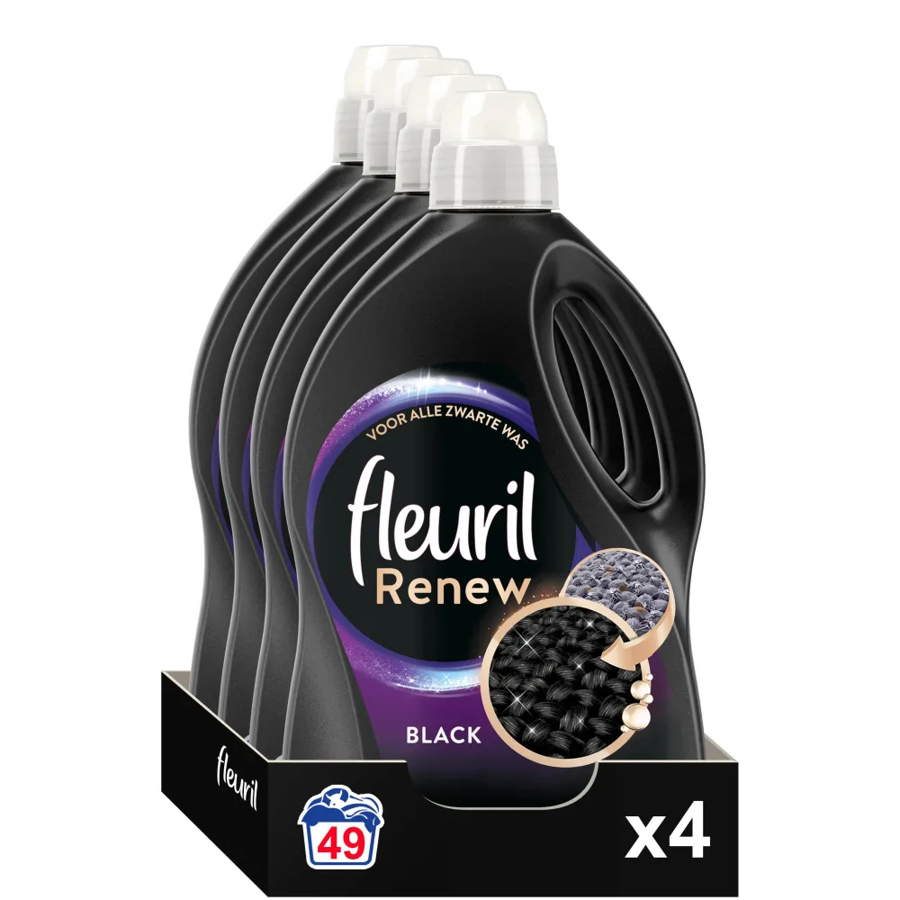 Discount Fleuril Renew Liquid Black - Vloeibaar Wasmiddel - Voordeelverpakking - 4 X 49 Wasbeurten - 196 Wasbeurten