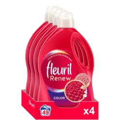 Clearance Fleuril Renew Liquid Color - Vloeibaar Wasmiddel - Voordeelverpakking - 4 X 49 Wasbeurten - 196 Wasbeurten