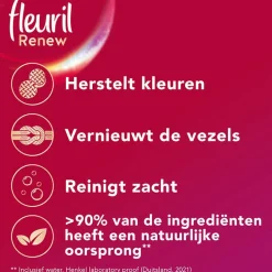 Clearance Fleuril Renew Liquid Color - Vloeibaar Wasmiddel - Voordeelverpakking - 4 X 49 Wasbeurten - 196 Wasbeurten