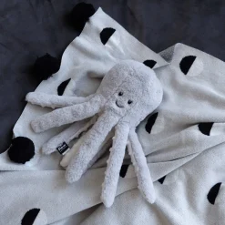 Flow Amsterdam Hartslagknuffel Olly Octopus Grijs - Knuffel 24 Cm