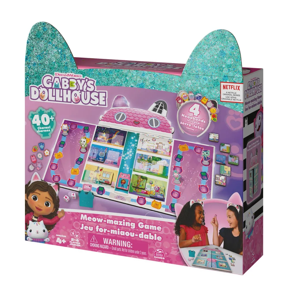 Gabby's Dollhouse Gabby'S Poppenhuis Gabby'S Bordspel Met 4 Kattenoren-Haarbanden