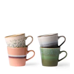 New HKliving Cappuccinomok 70'S (O8,5 Cm) (300 Ml) (Set Van 4)