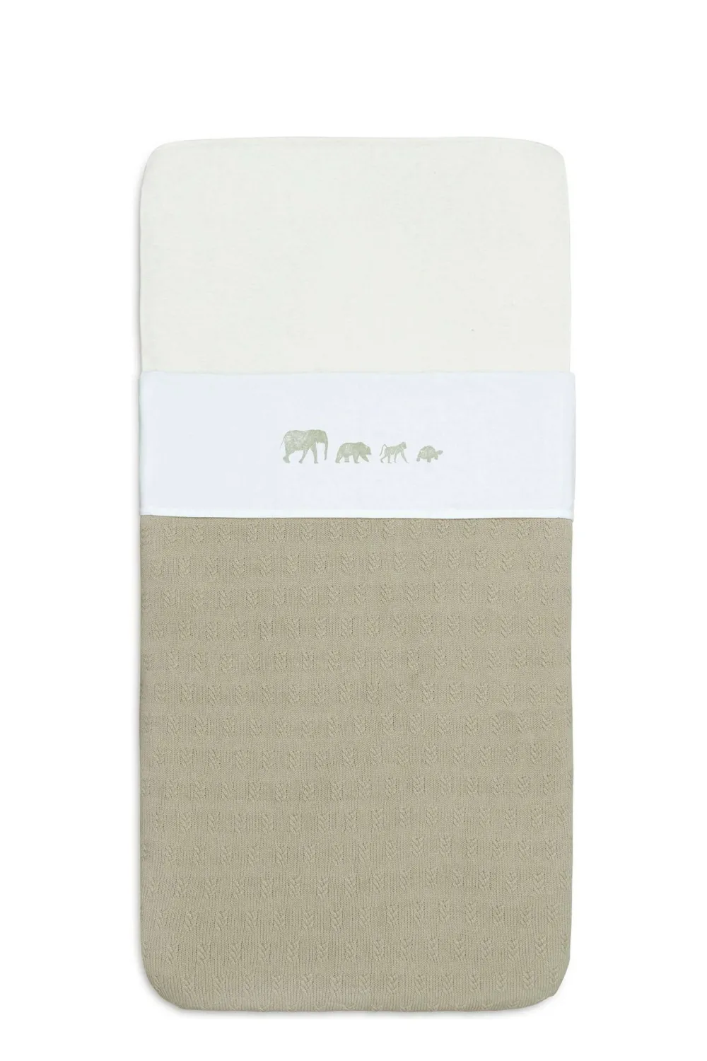 New Jollein Baby Wieglaken 75X100Cm Animals - Olive Green