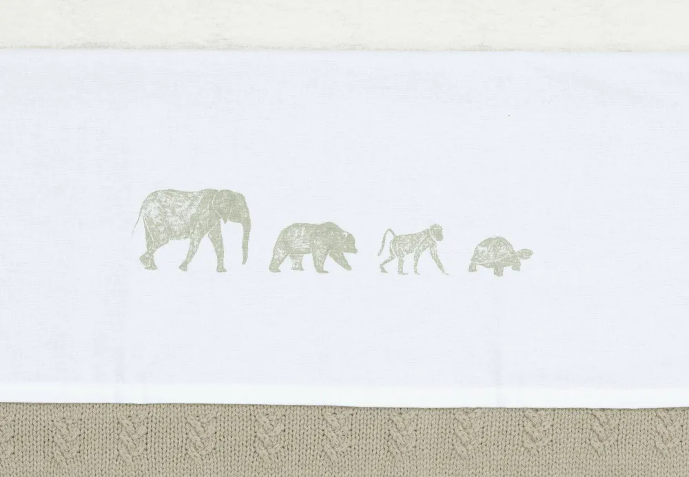 New Jollein Baby Wieglaken 75X100Cm Animals - Olive Green