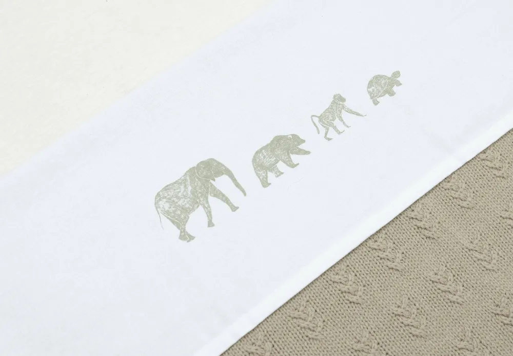 New Jollein Baby Wieglaken 75X100Cm Animals - Olive Green
