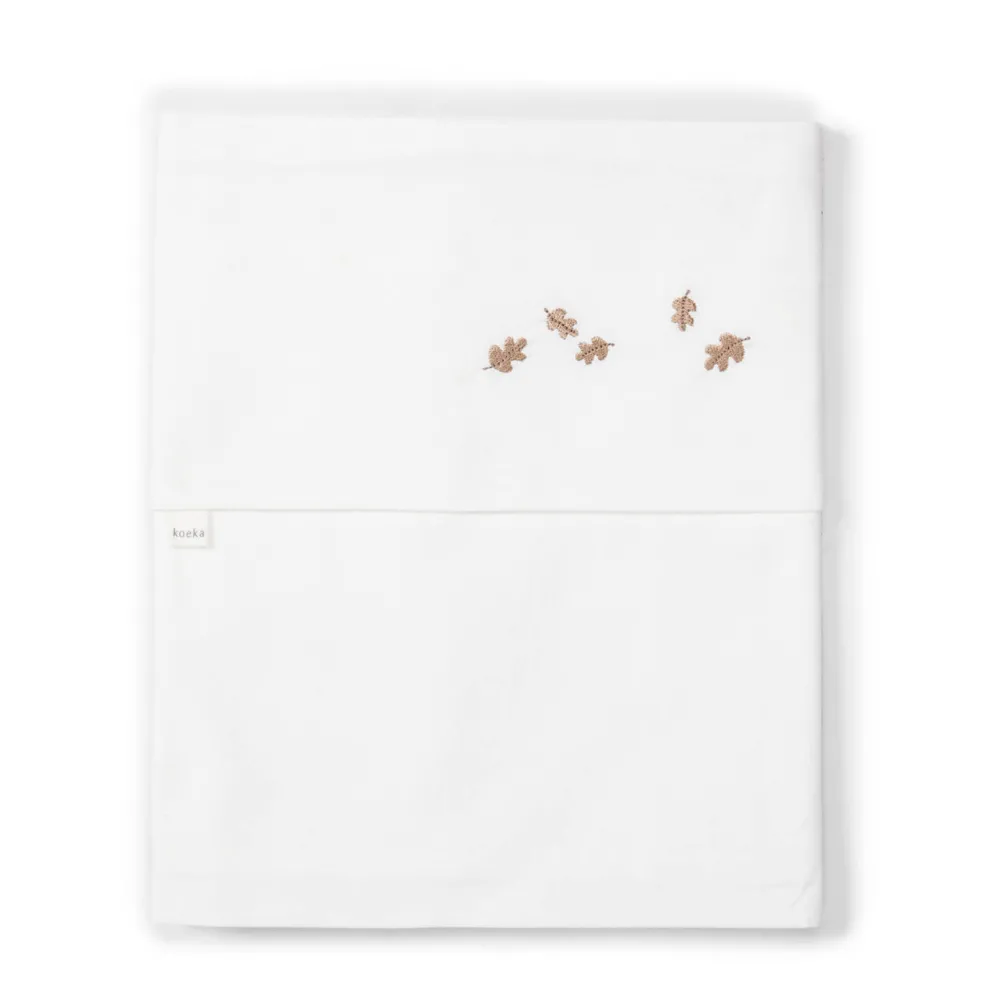 Best Koeka Falling Leaves Baby Wieglaken 80X100 Cm Wit