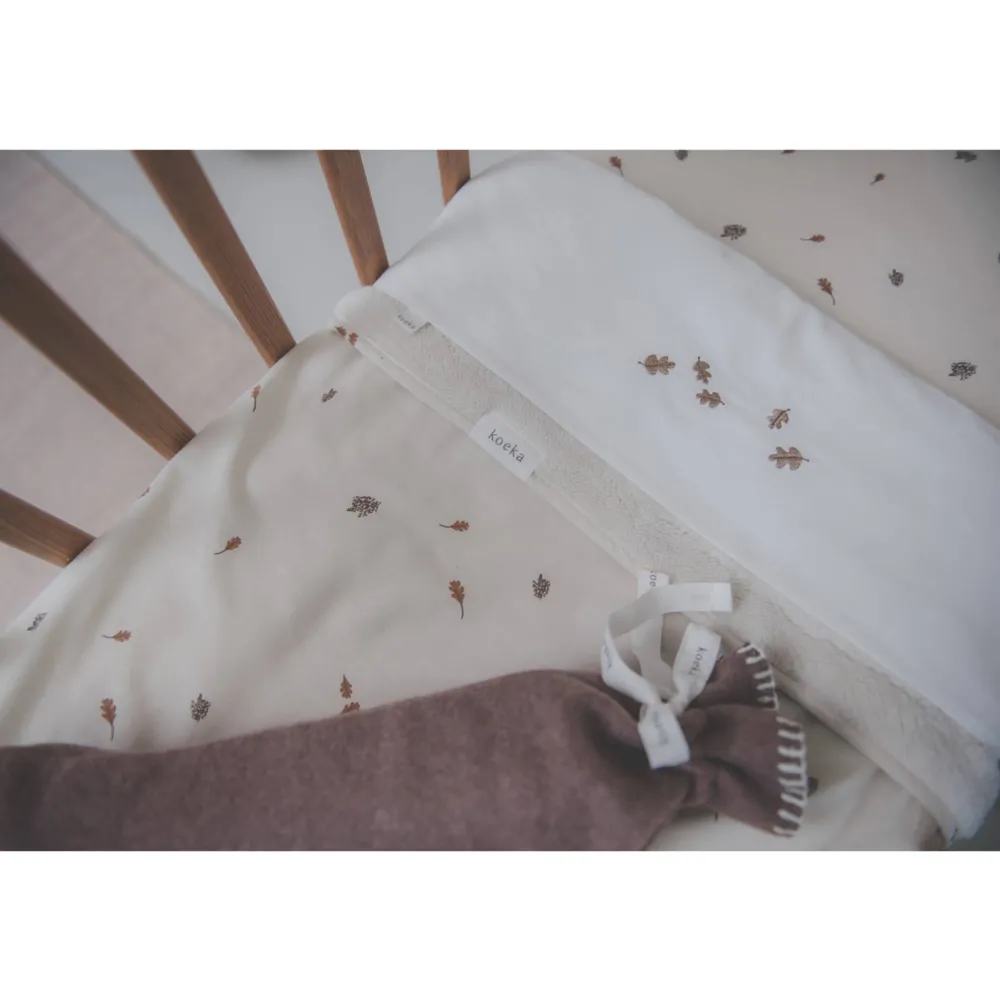 Best Koeka Falling Leaves Baby Wieglaken 80X100 Cm Wit