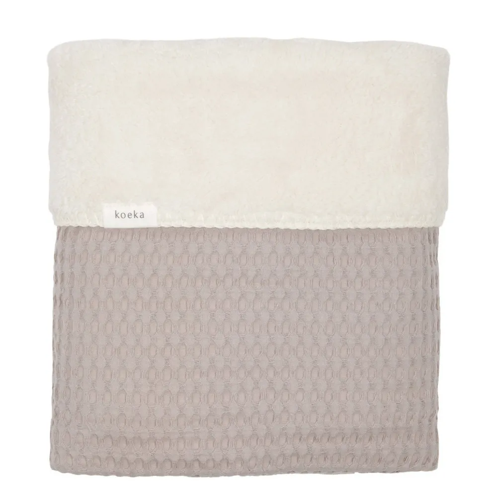 Discount Koeka Oslo Plaid Wafel En Teddy Clay/Pebble (140X200 Cm)