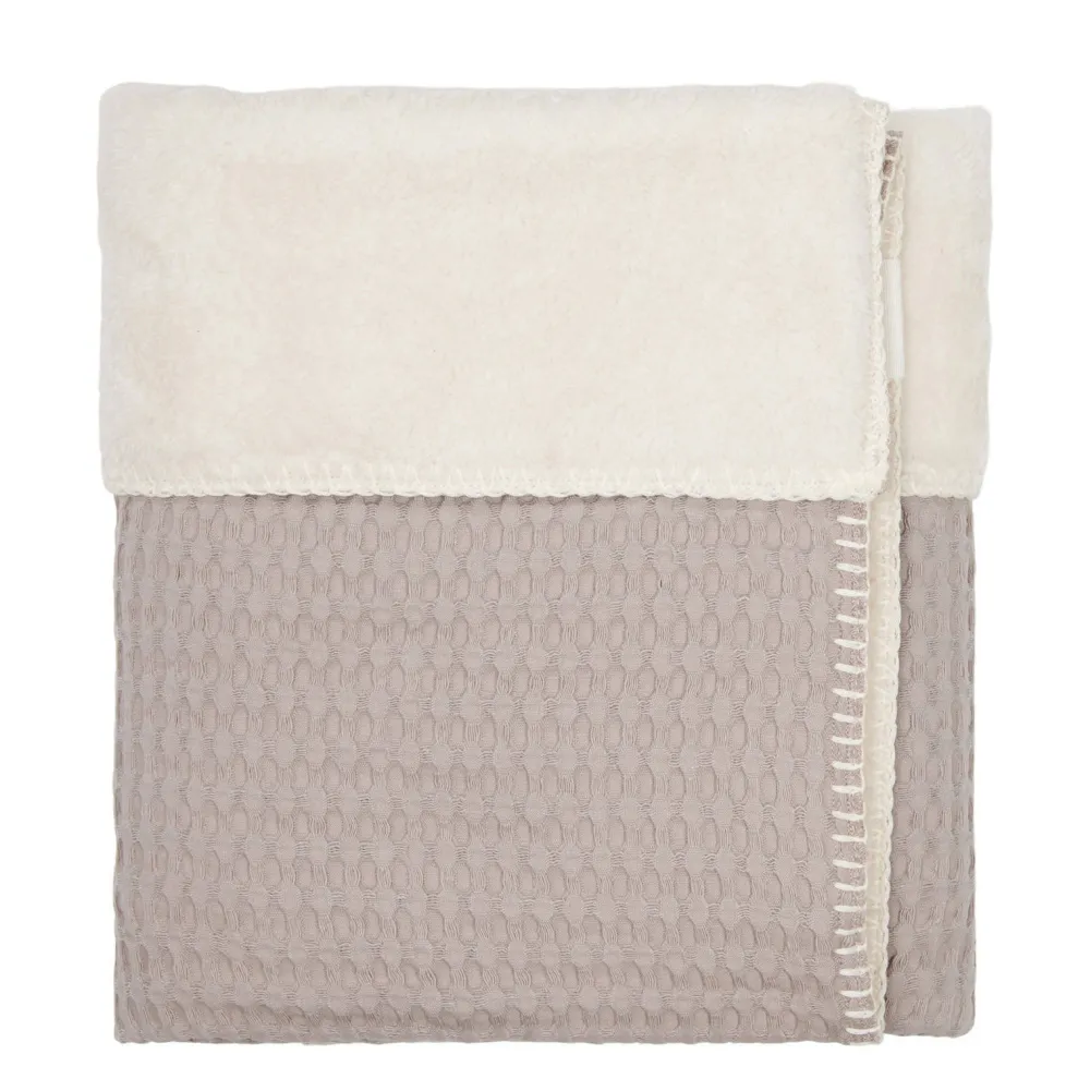 Discount Koeka Oslo Plaid Wafel En Teddy Clay/Pebble (140X200 Cm)