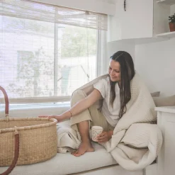 Hot Koeka Oslo Plaid Wafel/Teddy 140X200 Cm Natural/Pebble (140X200 Cm)